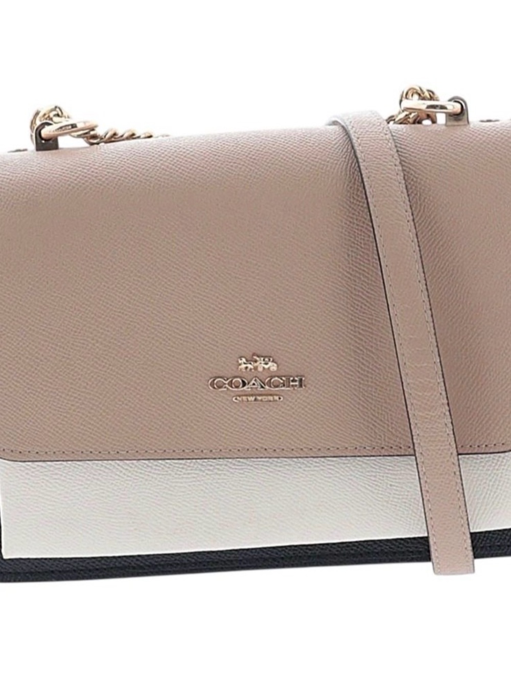 Coach Klare Color Block  4 Tone Tan, White, burgundy and Black Leather Crossbody